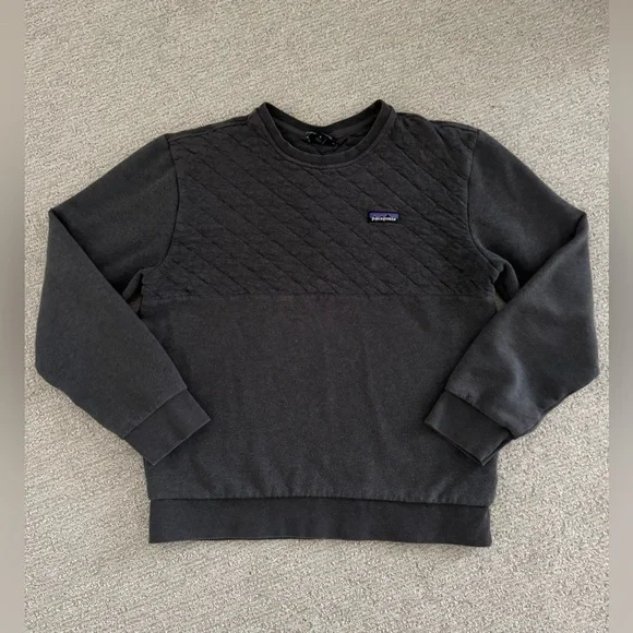 Patagonia Men's Organic Cotton Quilt Crewneck Sweatshirt Pullover Forge Grey M - Picture 2 of 7